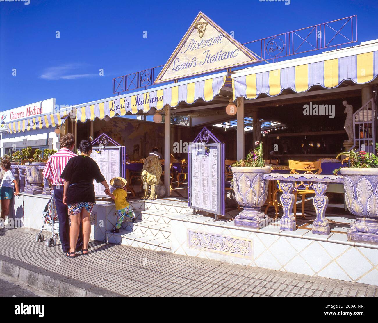 Lani's Italiano restorante, Las Playas, Puerto del Carmen, Lanzarote, Kanarische Inseln, Spanien Stockfoto