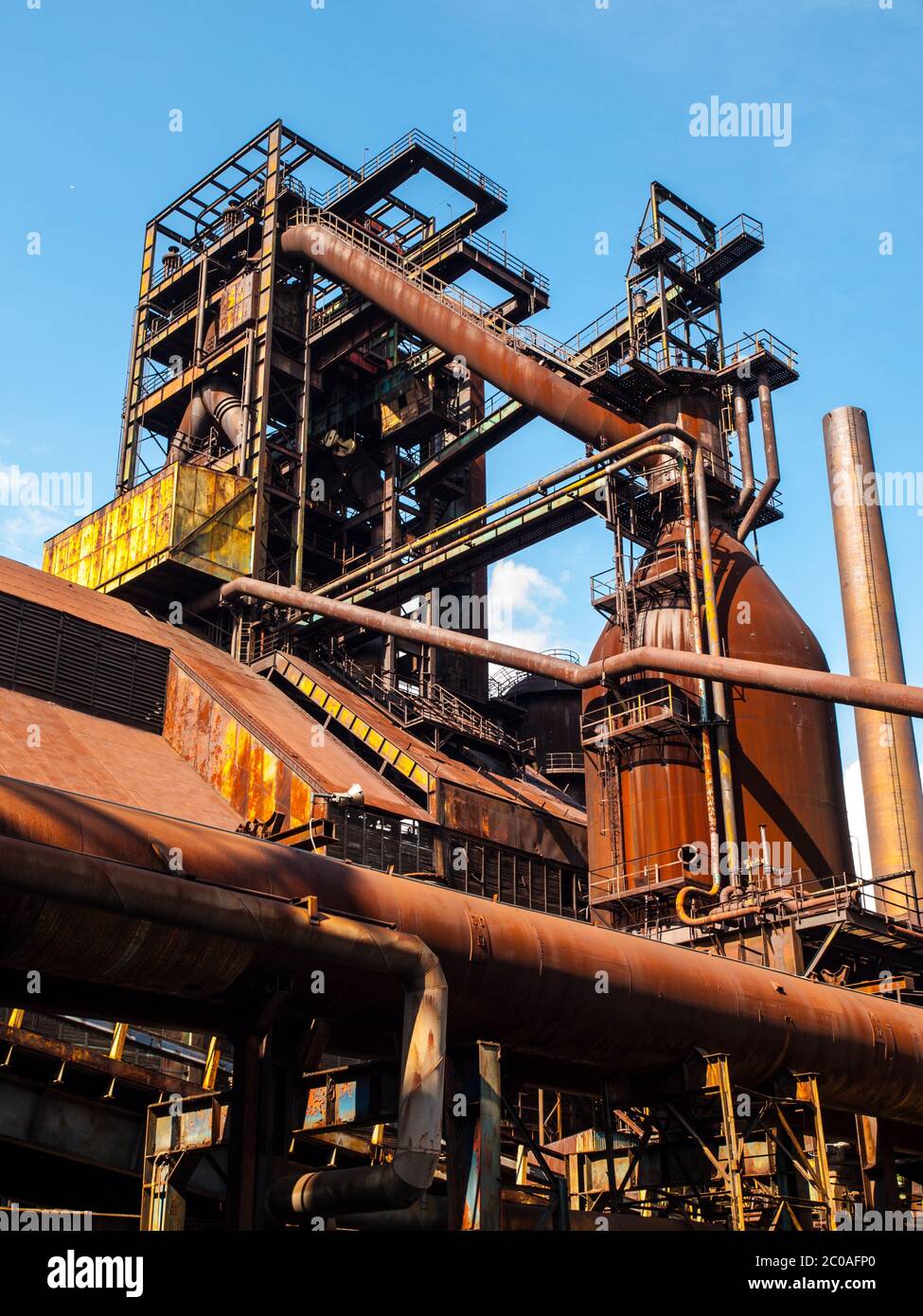 Hochofen im metallurgischen Gebiet von Dolni Vitkovice (Ostrava, Tschechische Republik) Stockfoto