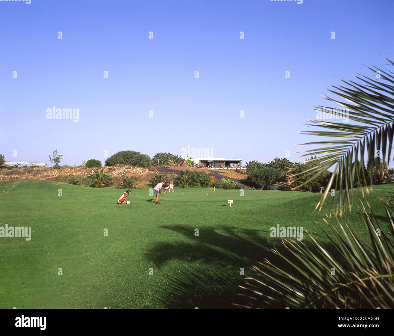 Campo Costa Tequise Golf Club, Costa Teguise, Lanzarote, Kanarische Inseln, Spanien Stockfoto