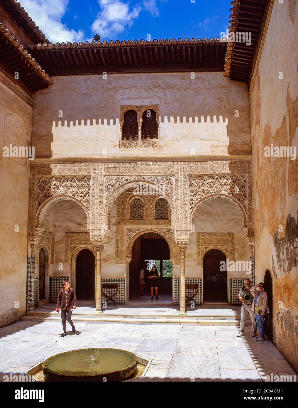 Patio del Cuarto Dorado, Palacio Nazares, La Alhambra, Granada, Provinz Granada, Andalusien (Andalusien), Königreich Spanien Stockfoto