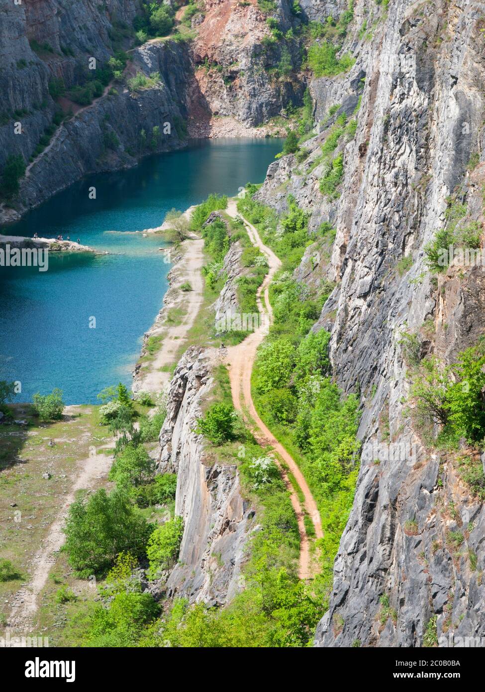 Alter Kalksteinbruch Big Amerika in Mittelböhmen, Tschechische Republik Stockfoto