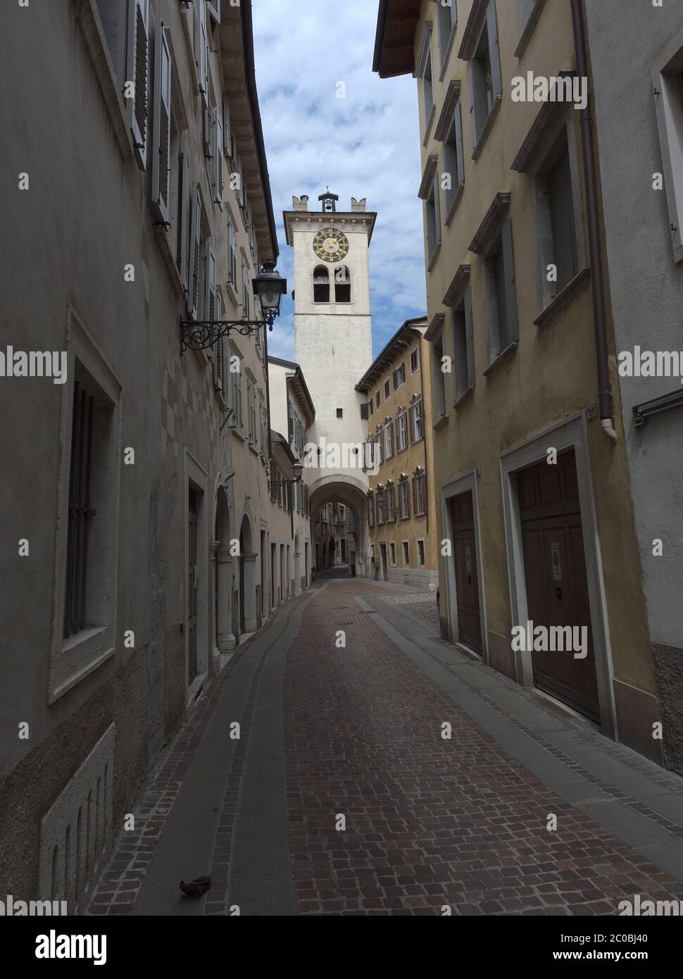 Rovereto Trentino Alto Adige Italien. Alte Straße. Stockfoto