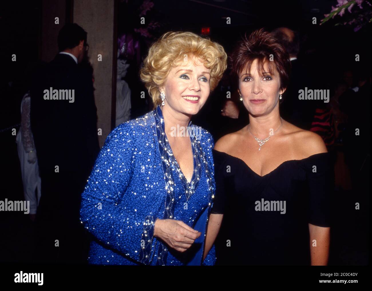 Debbie Fisher und Tochter Carrie Fisher auf einer Veranstaltung in Beverly Hills, CA, um die 1980er Jahre Stockfoto