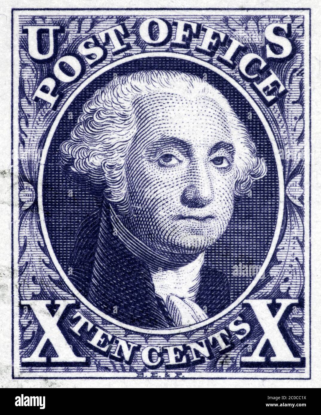 WASHINGTON - UM 1847: George Washington Briefmarke von 1847, eine der ersten amerikanischen Briefmarken Stockfoto