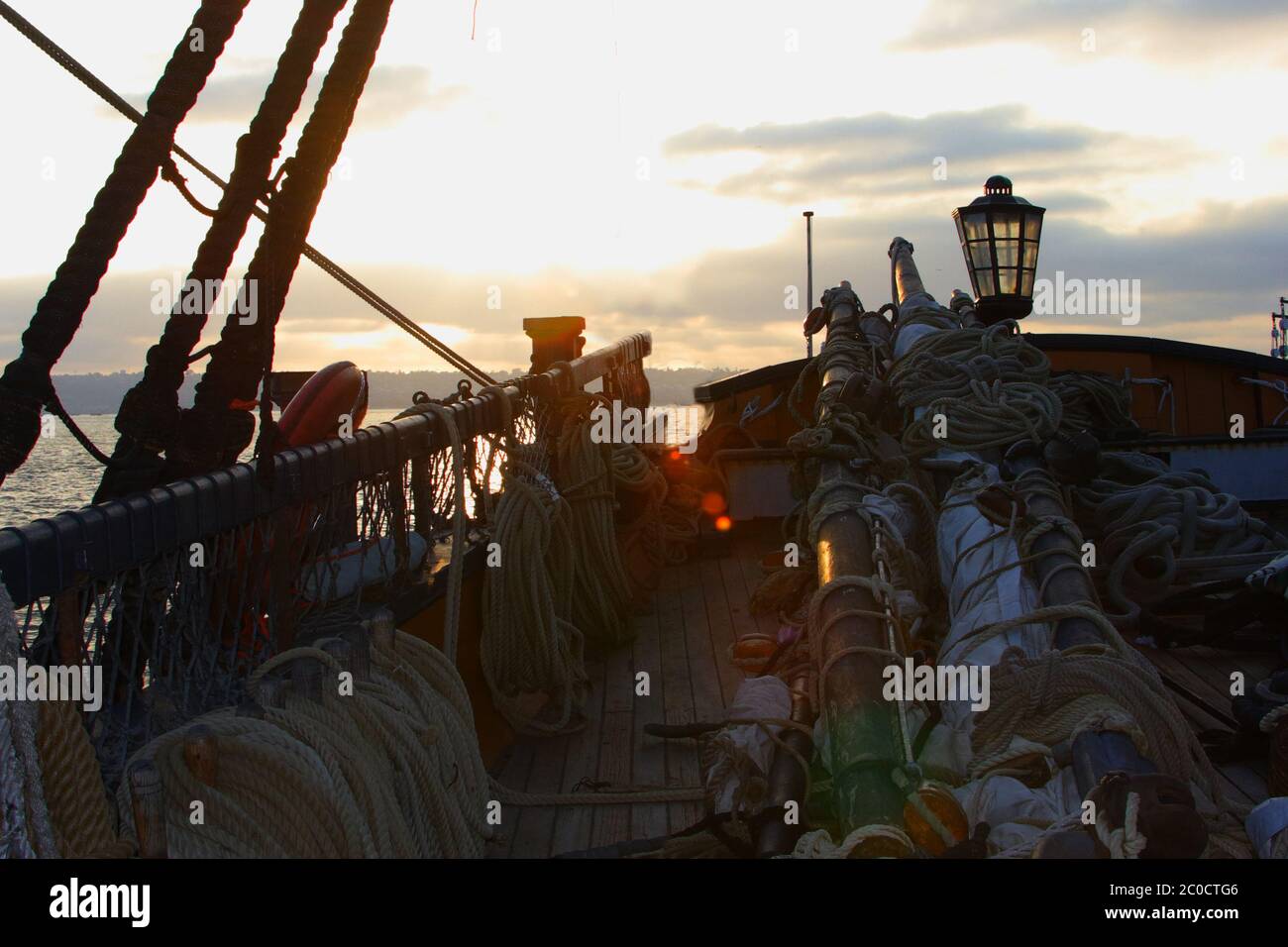 Überraschungsschiff aus Holz in San Diego, das für den Master- und Commander-Film verwendet wird Stockfoto