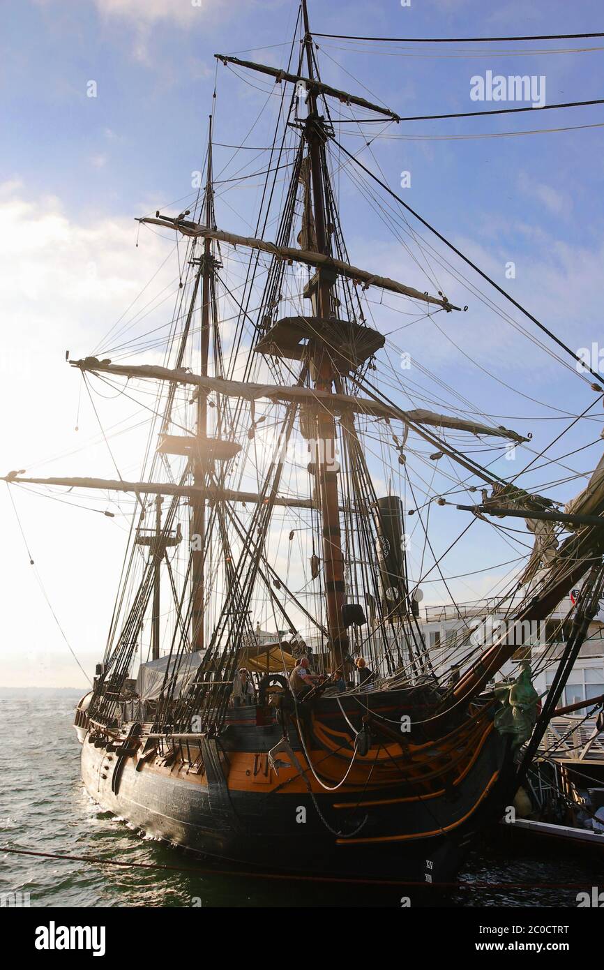 Überraschungsschiff aus Holz in San Diego, das für den Master- und Commander-Film verwendet wird Stockfoto