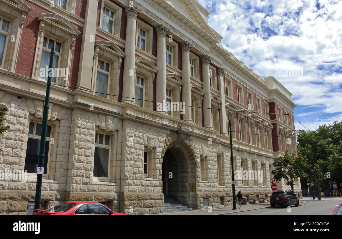 Altes Regierungsgebäude in Christchurch in Neuseeland Stockfoto