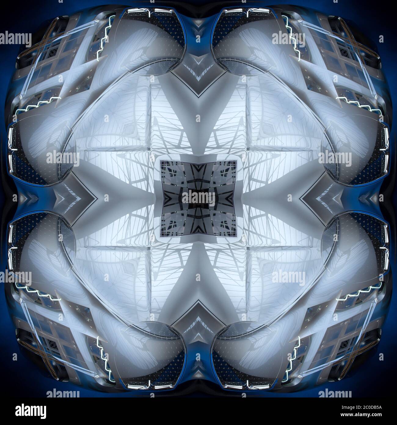 Nahtlose symmetrische Muster abstrakt futuristische Element Textur Stockfoto