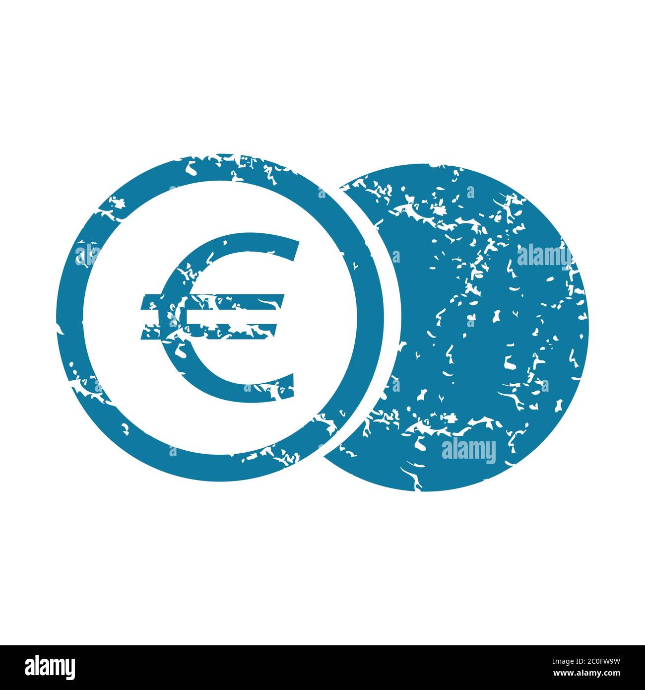 Grunge Euro-Münze Symbol Stockfoto
