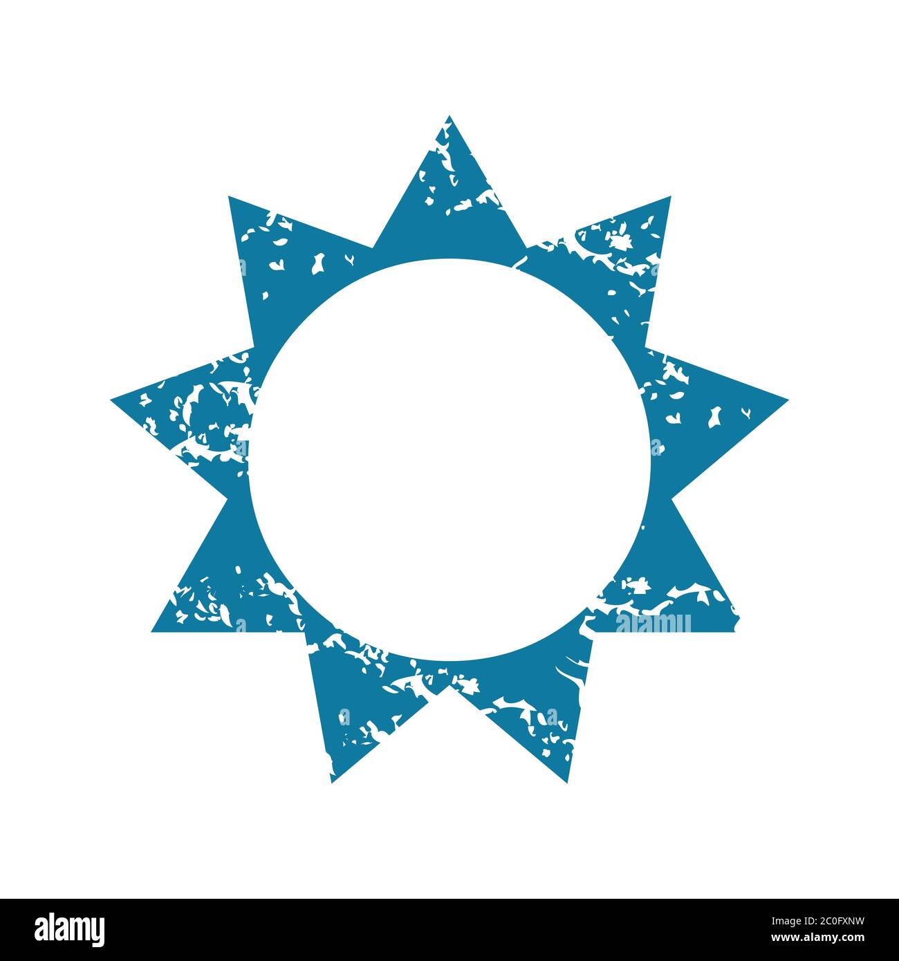 Grunge-Sonne-Symbol Stockfoto