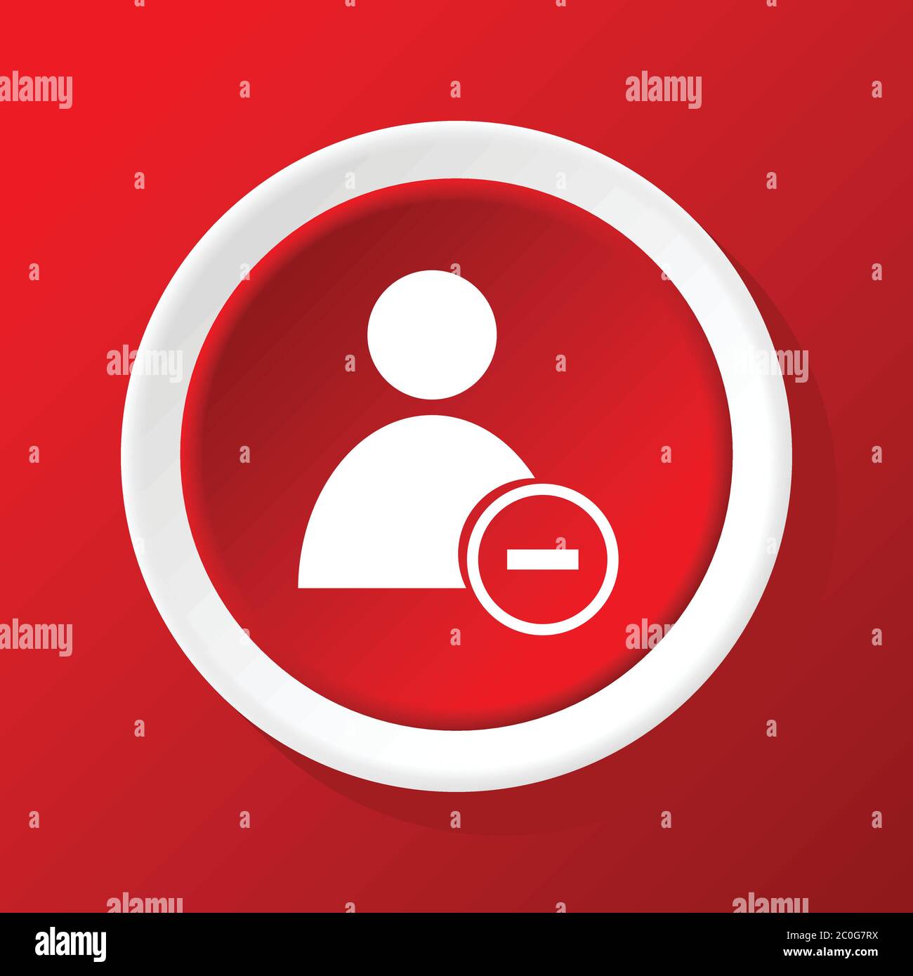 Benutzersymbol auf rot entfernen Stockfoto