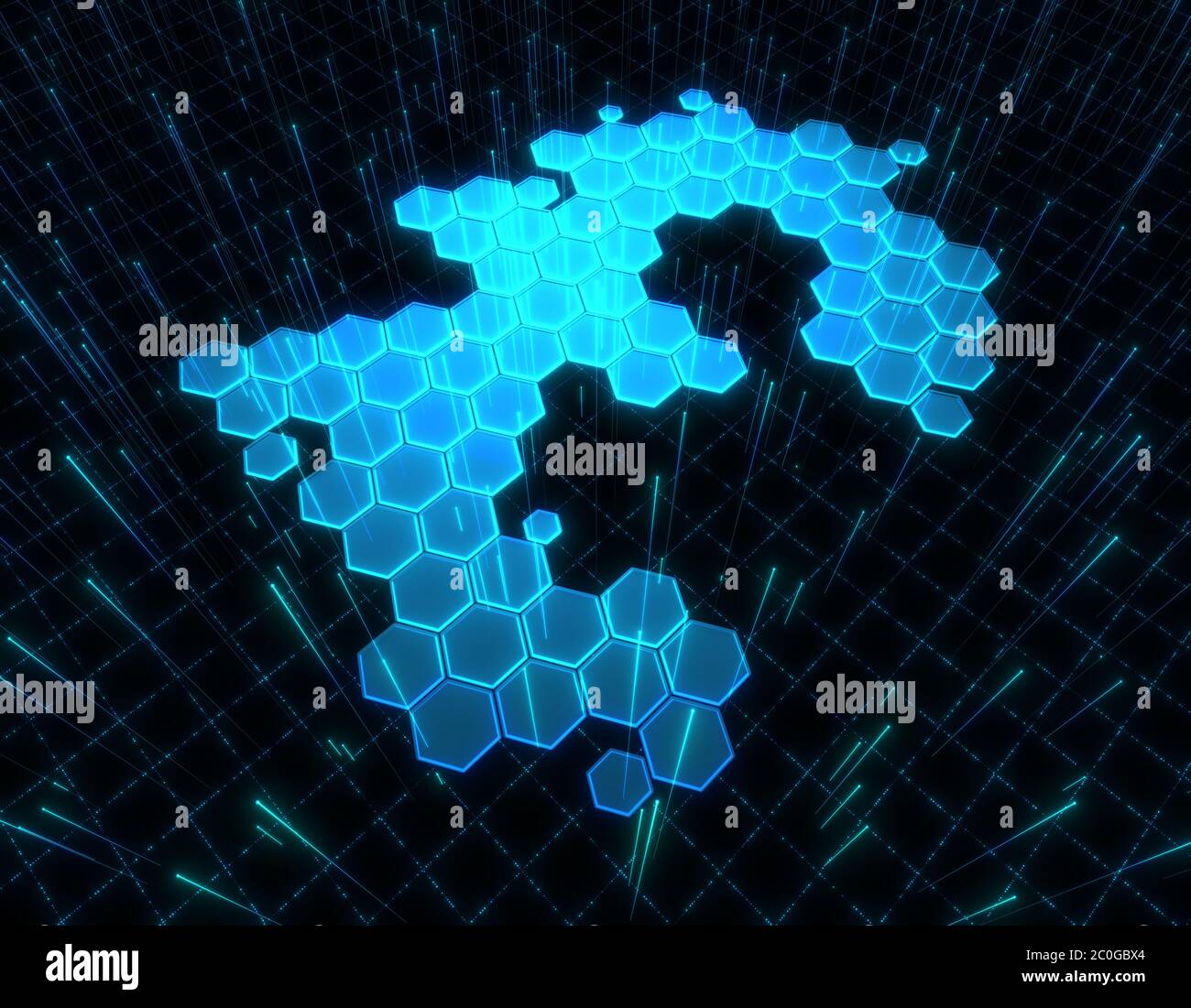 Hexagon Electronic Technology, Pfund Sterling, Datensicherheit Stockfoto