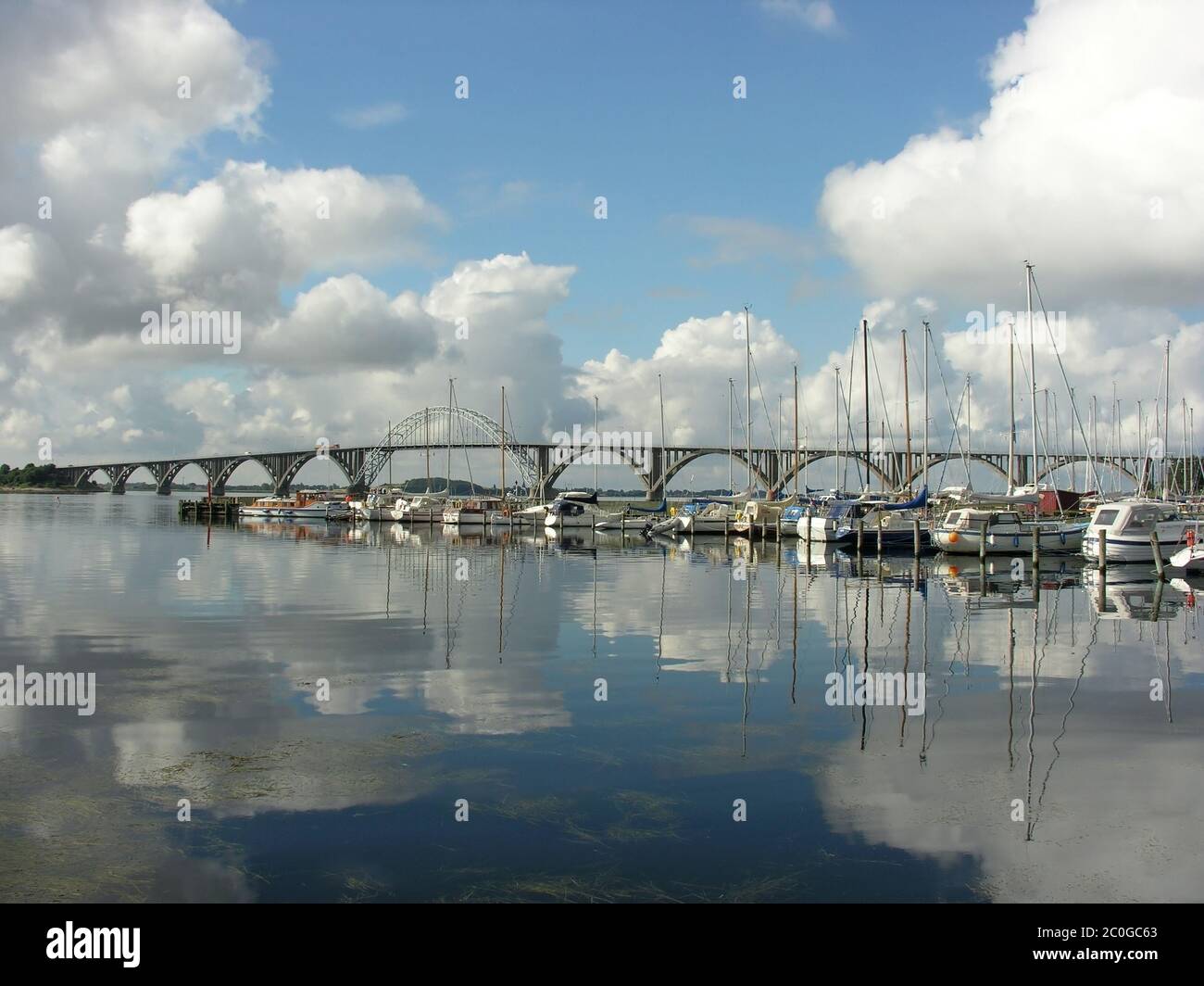 Queen Alexandrine Bridge in Kalvehave Stockfoto
