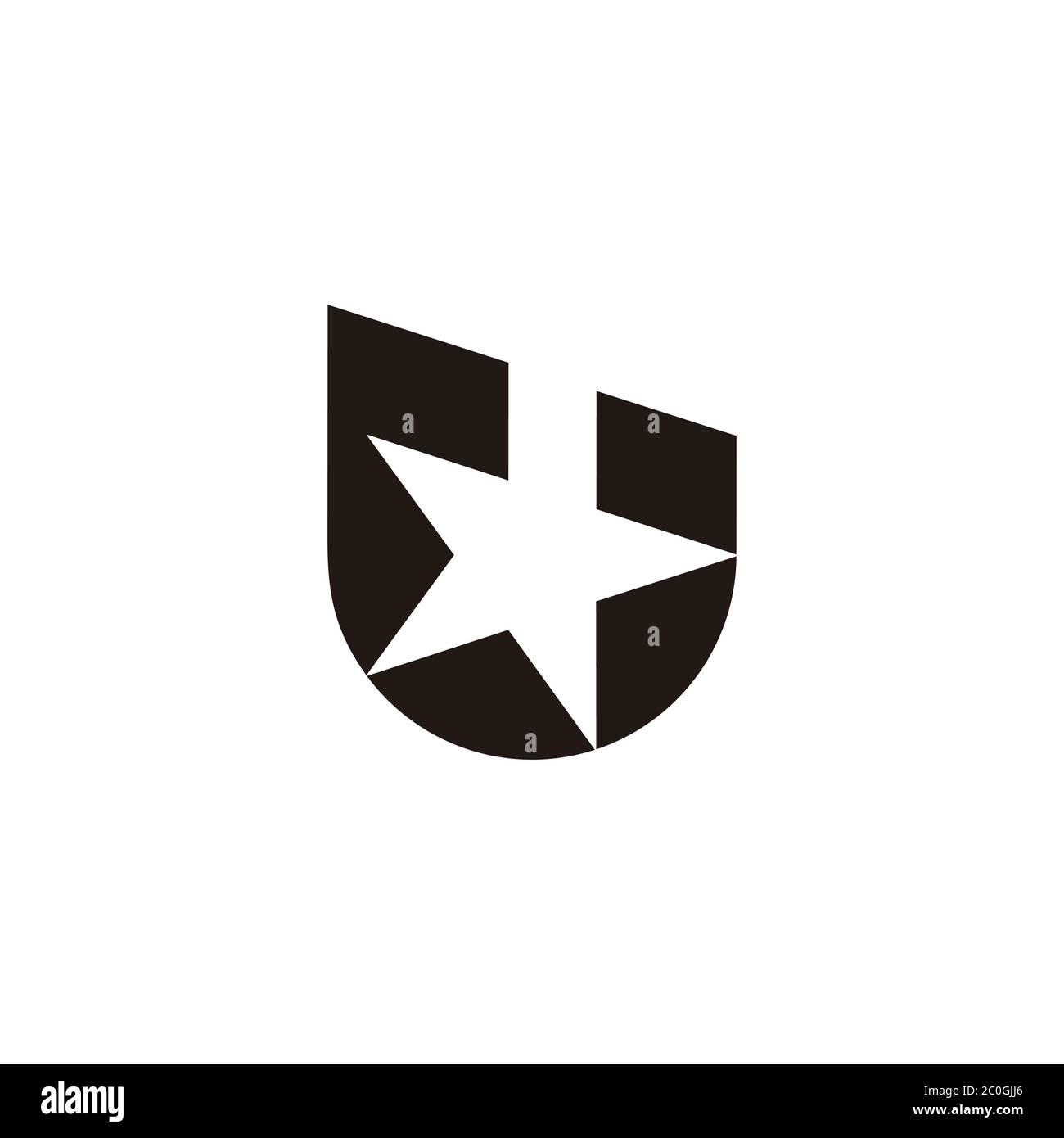 Buchstabe U Stern geometrische einfache Symbol Logo Vektor Stock Vektor