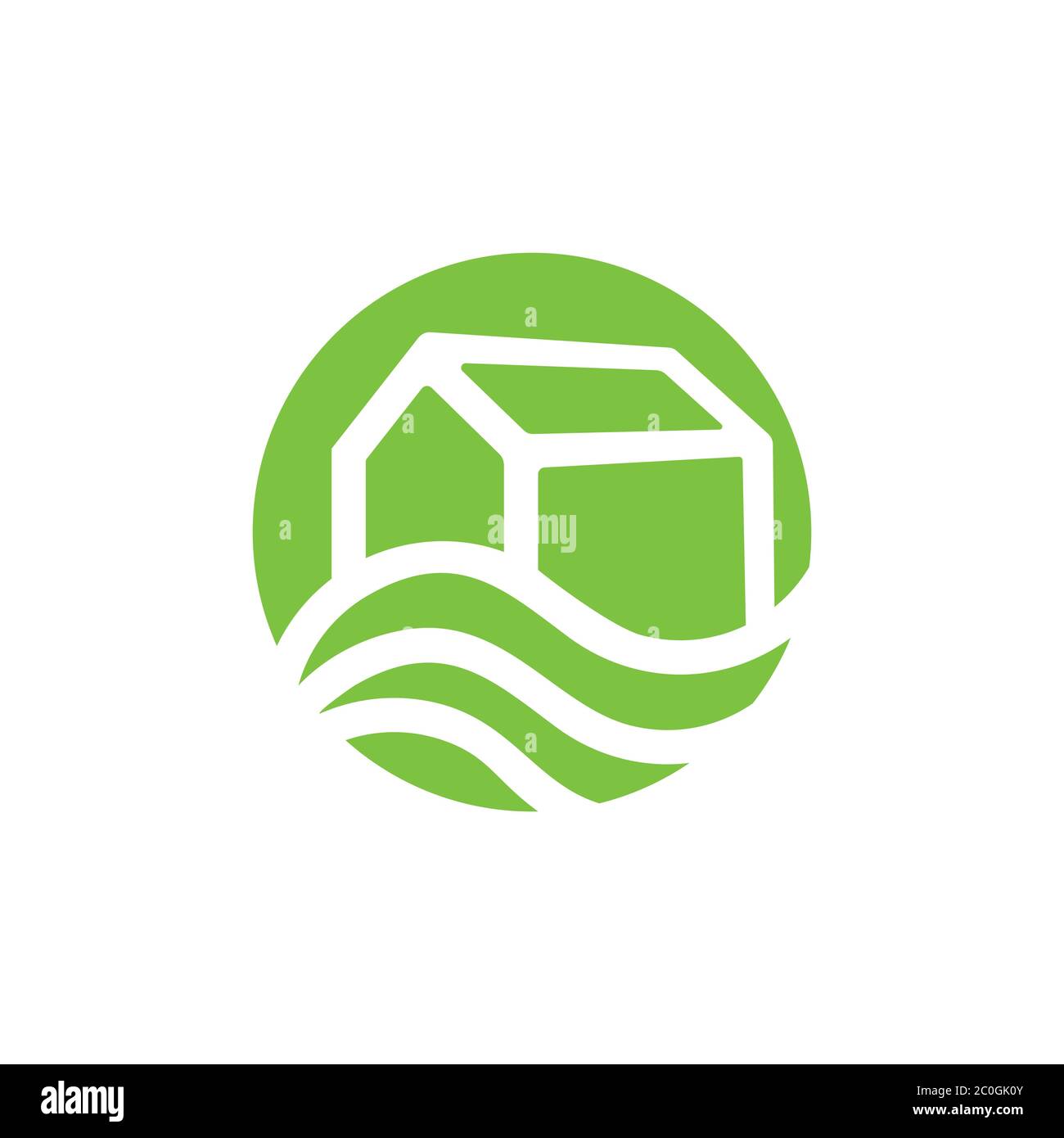 Green Farmhouse Symbol geometrische Logo Vektor Stock Vektor