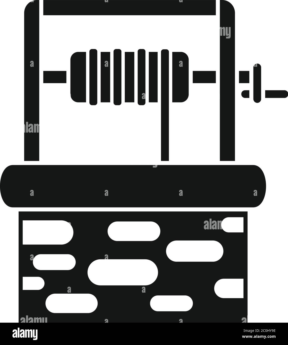 Symbol für die Wasserwanne des Sumpfes. Einfache Illustration des Vektorsymbols für den Wasserbrunnen für das Webdesign auf weißem Hintergrund isoliert Stock Vektor