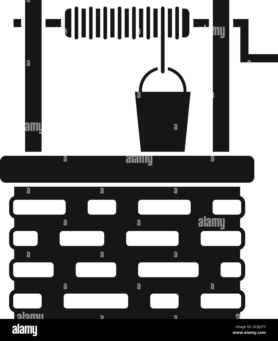 Altes Steinwasserbrunnen-Symbol. Einfache Illustration von alten Stein Wasser Brunnen Vektor-Symbol für Web-Design isoliert auf weißem Hintergrund Stock Vektor
