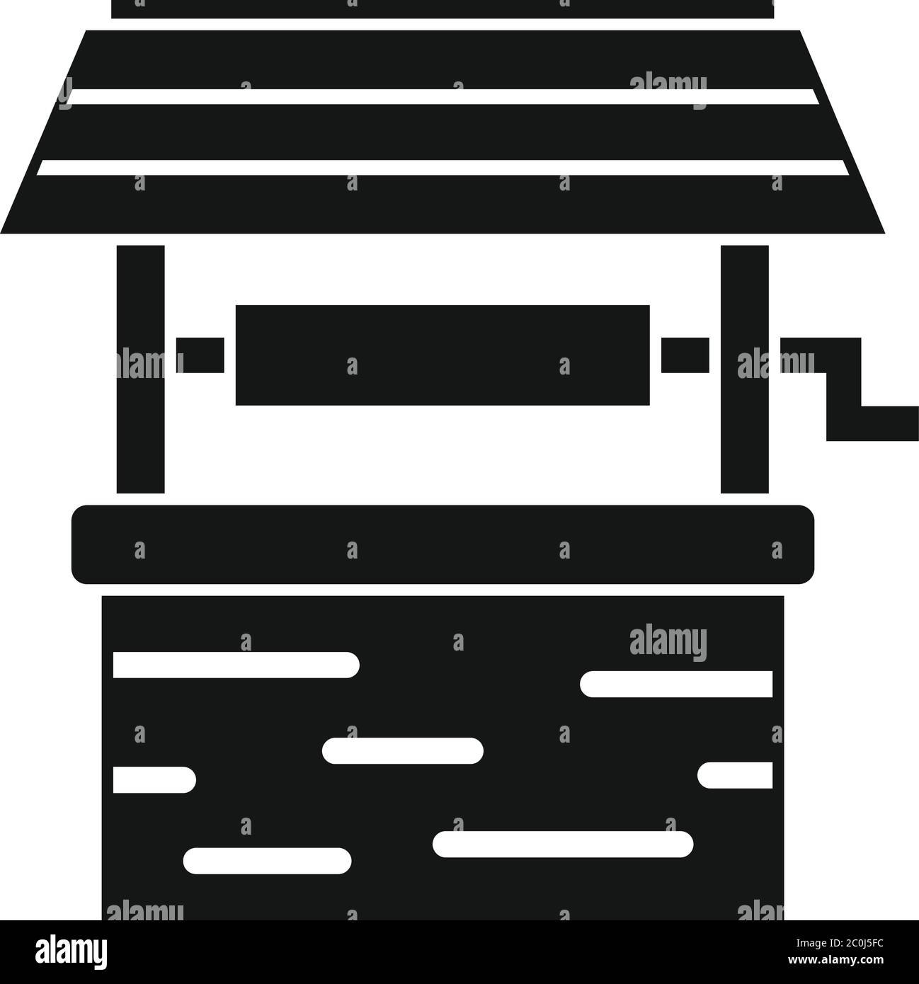Symbol für den Brunnen im Garten. Einfache Illustration des Garten Wasser Brunnen Vektor-Symbol für Web-Design isoliert auf weißem Hintergrund Stock Vektor