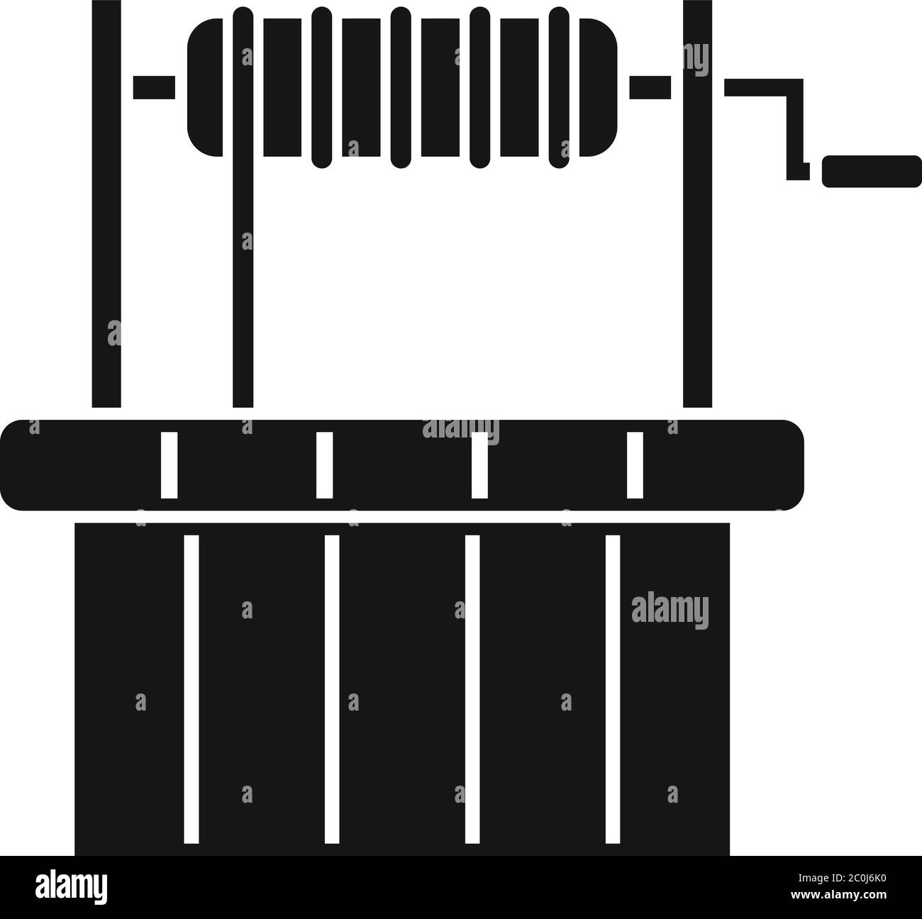 Symbol für den Wasserbrunnen der Oase. Einfache Illustration von Oasis Wasserbrunnen Vektor-Symbol für Web-Design isoliert auf weißem Hintergrund Stock Vektor