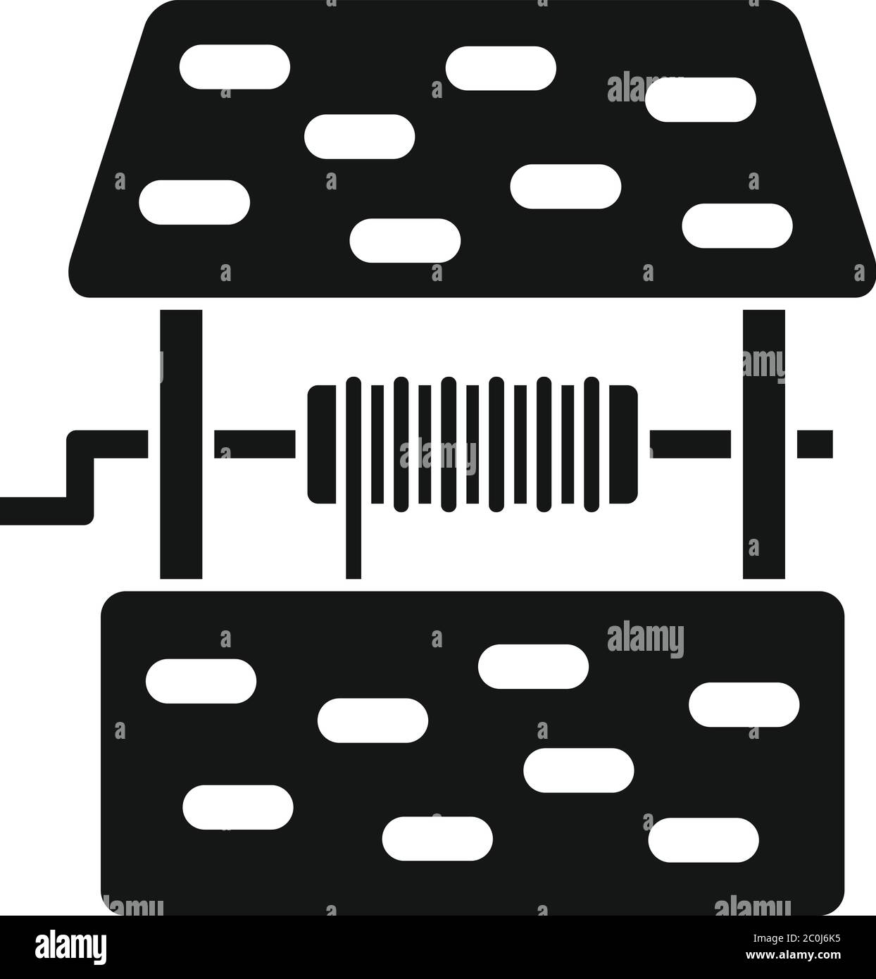 Symbol für den Felswasserbrunnen. Einfache Illustration von Felsen Wasser Brunnen Vektor-Symbol für Web-Design isoliert auf weißem Hintergrund Stock Vektor