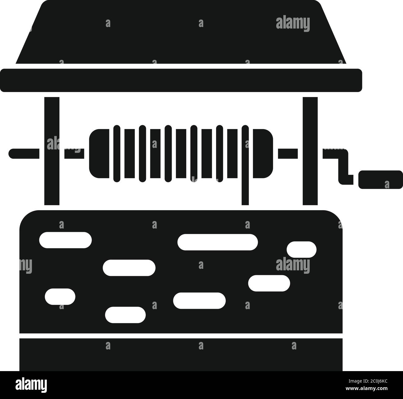Traditionelles Wasserbrunnen-Symbol. Einfache Illustration des traditionellen Wasserbrunnen Vektor-Symbol für Web-Design isoliert auf weißem Hintergrund Stock Vektor