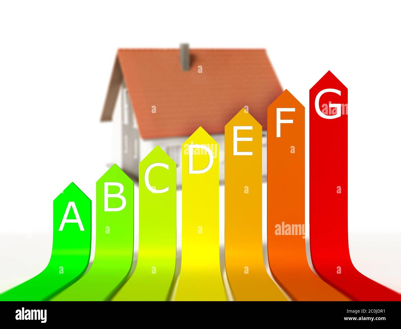 Energieeffizienzklasse des Hauses Stockfoto