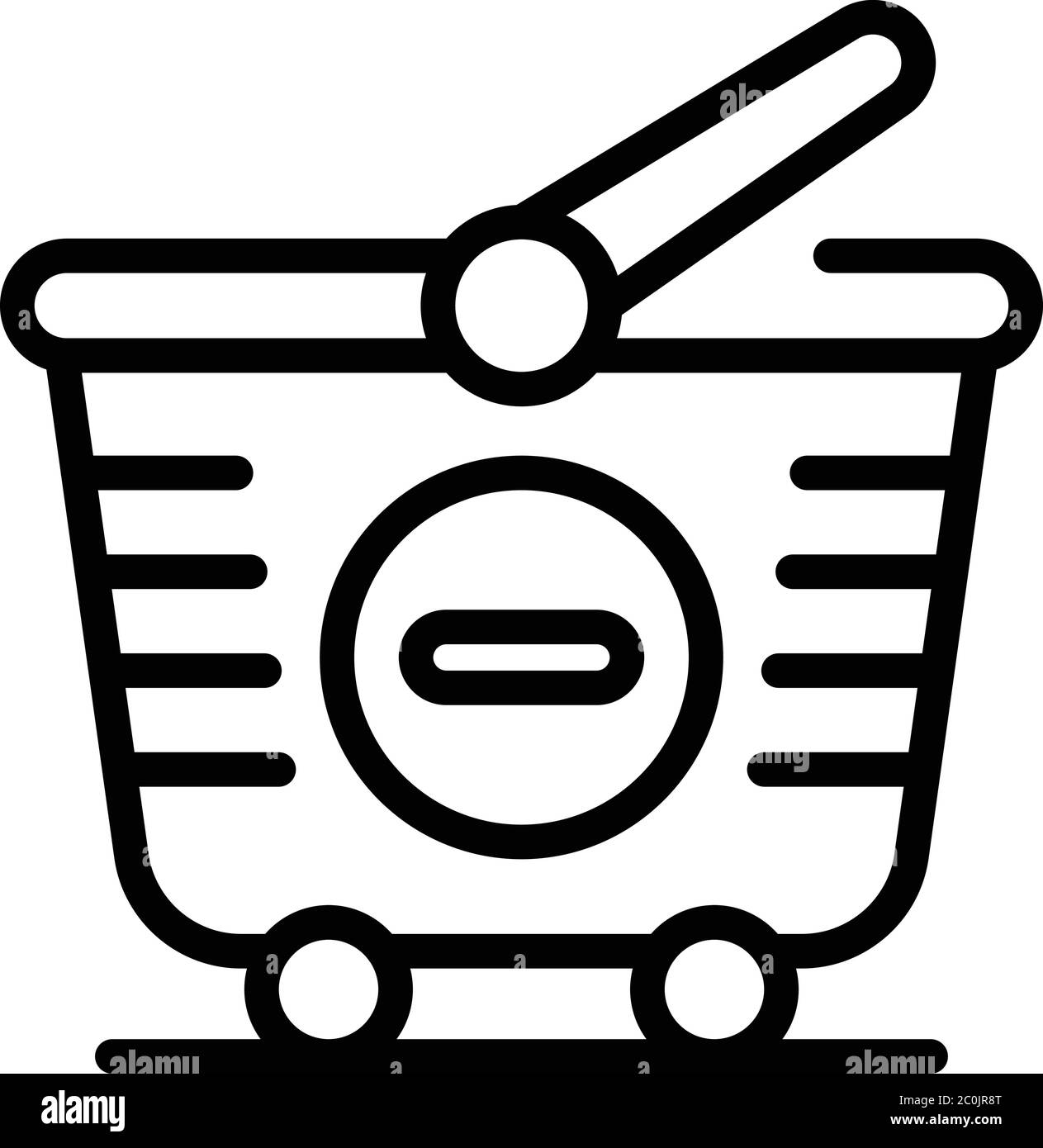 Aus Warenkorb entfernen Symbol, Umrissstil Stock Vektor