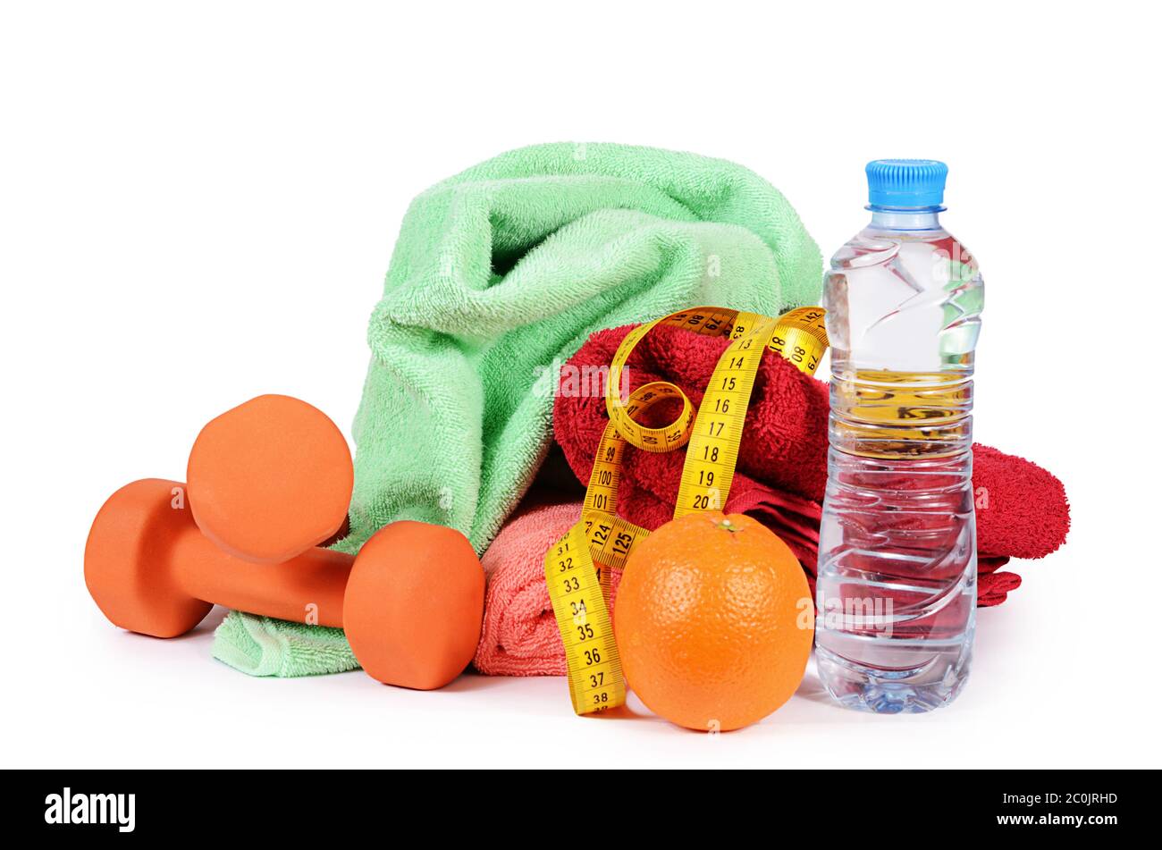 Das Badetuch, isoliert auf weiss Stockfoto