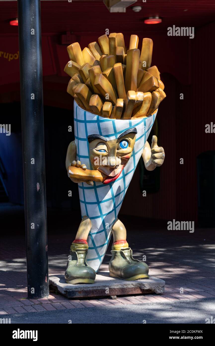Pommes frites Konus Dummy in einem Vergnügungspark Stockfoto