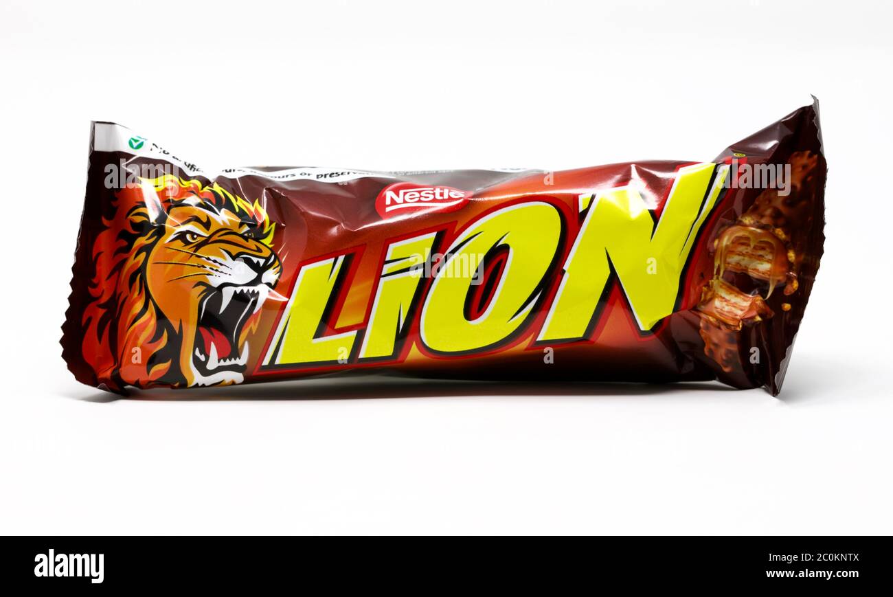 Nestle Lion Bar Stockfoto