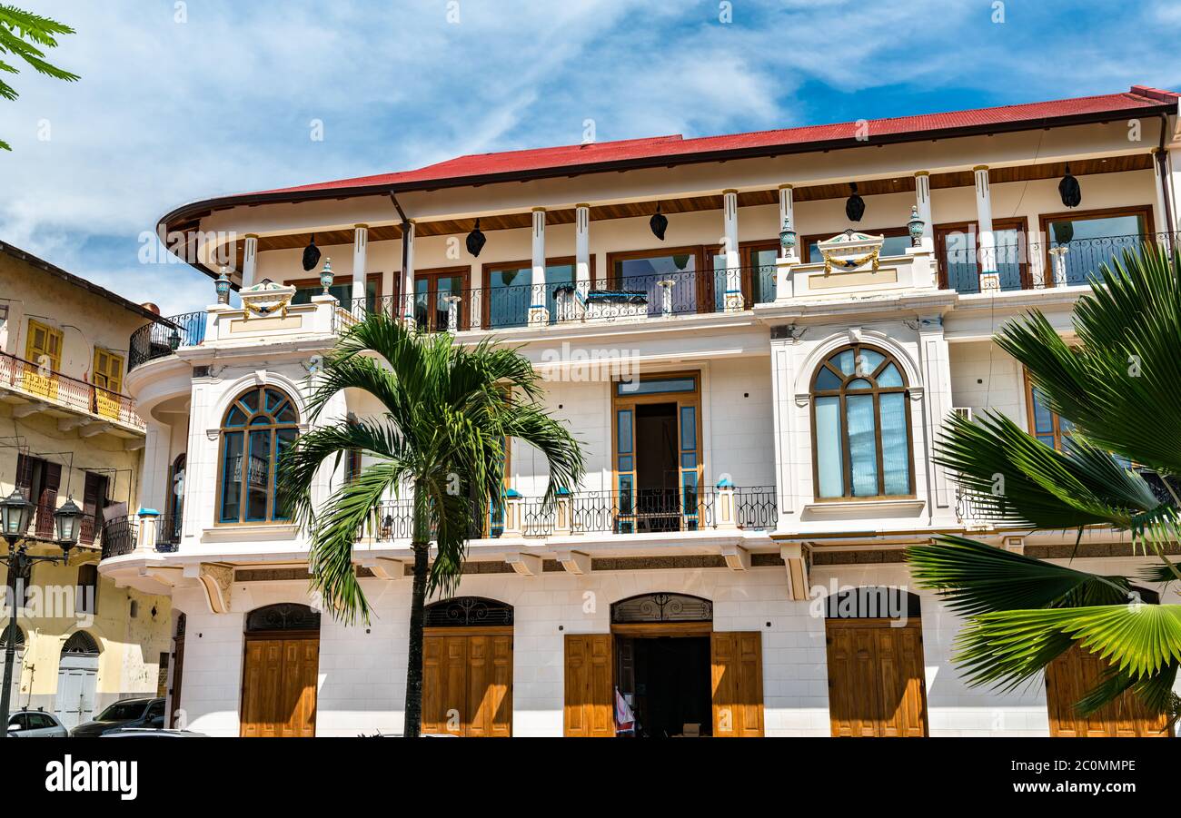 Spanisches Kolonialhaus in Casco Viejo, Panama City Stockfoto