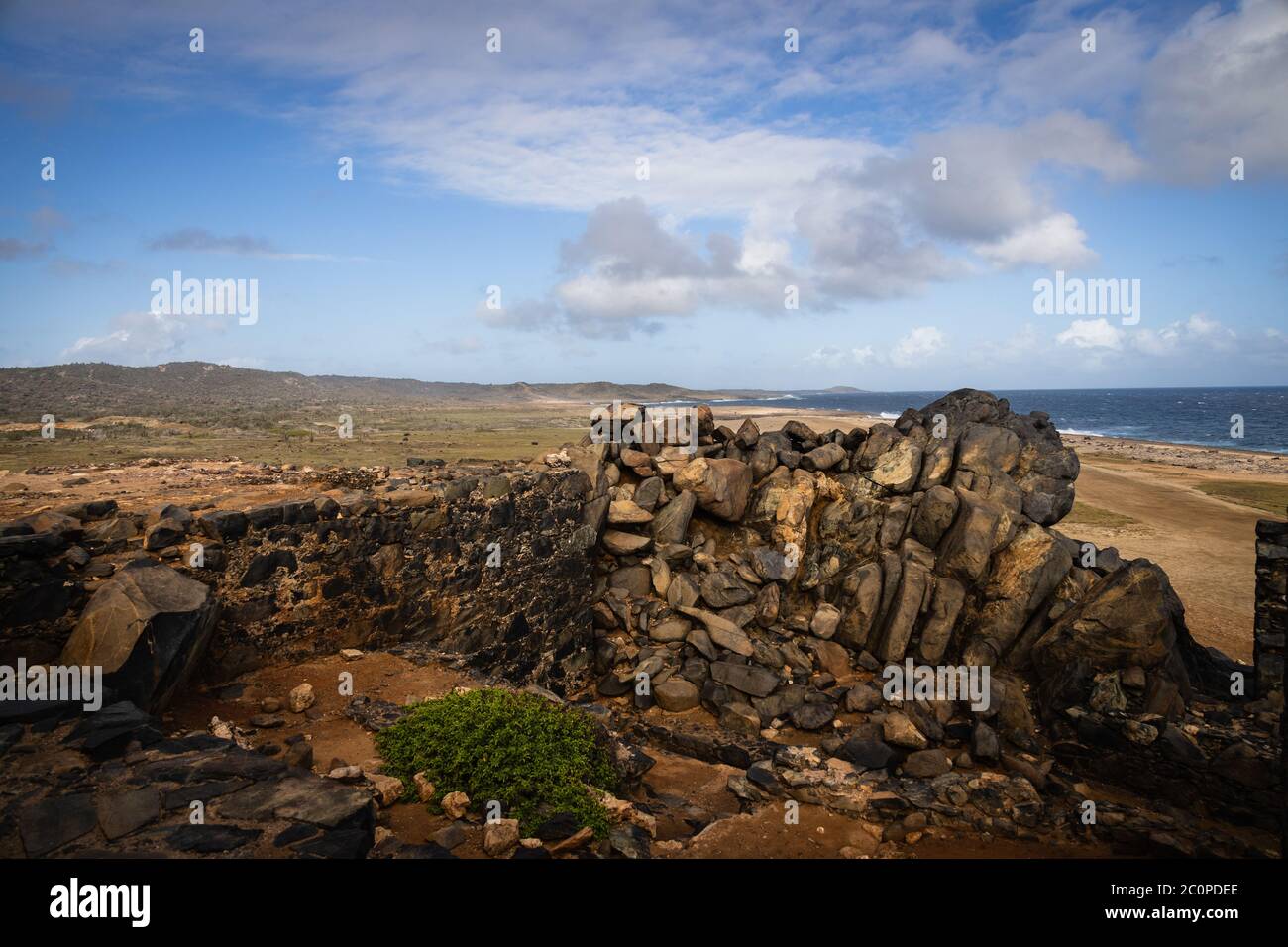Buschiribana Gold Mill Ruinen auf Aruba Stockfoto