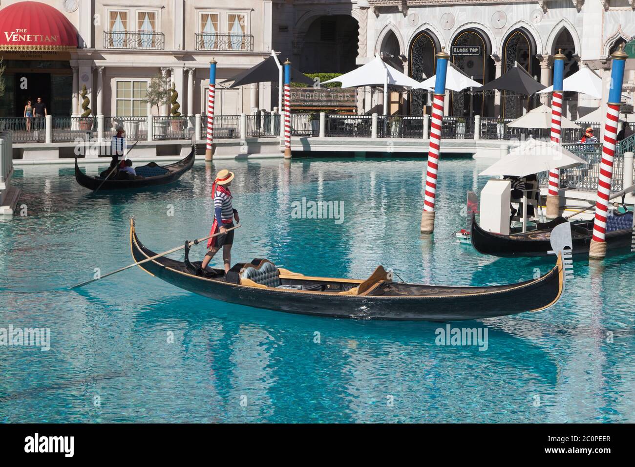 Las Vegas, Nevada - 30. August 2019: Gondoliere im Venetian Resort Hotel Casino in Las Vegas, Nevada, USA. Stockfoto