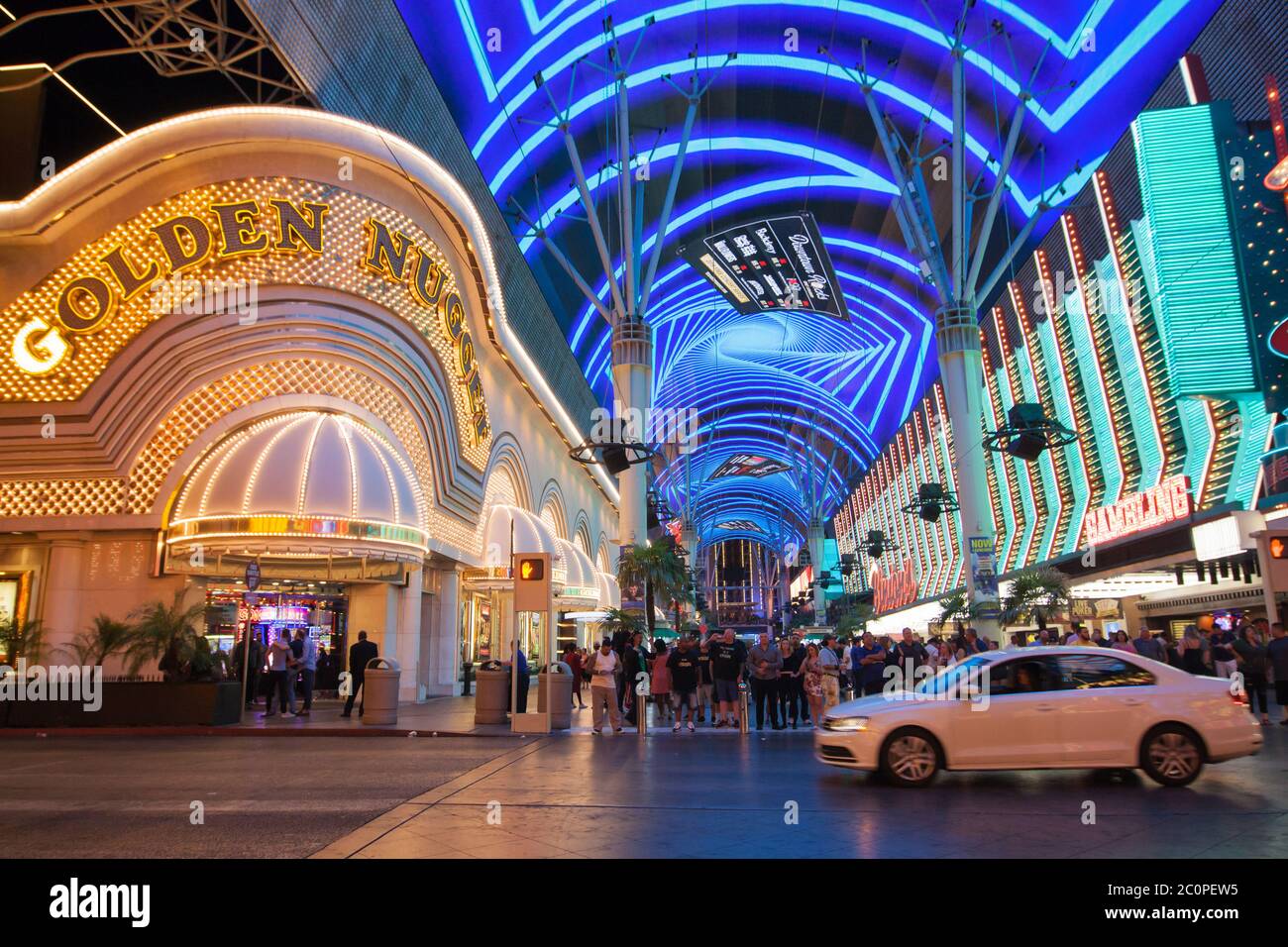 Las Vegas, Nevada - 30. August 2019: Golden Nugget in der Fremont Street in Las Vegas, Nevada, USA. Stockfoto