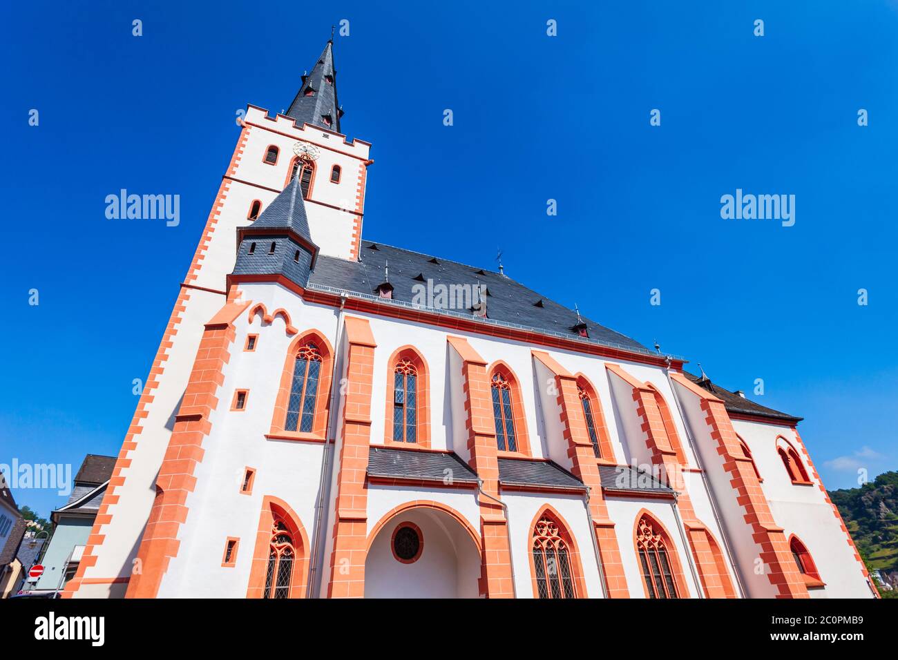 Stiftskirche oder Stiftskirche St. Goar ist eine evangelische Pfarrkirche in St. Goar in Deutschland Stockfoto