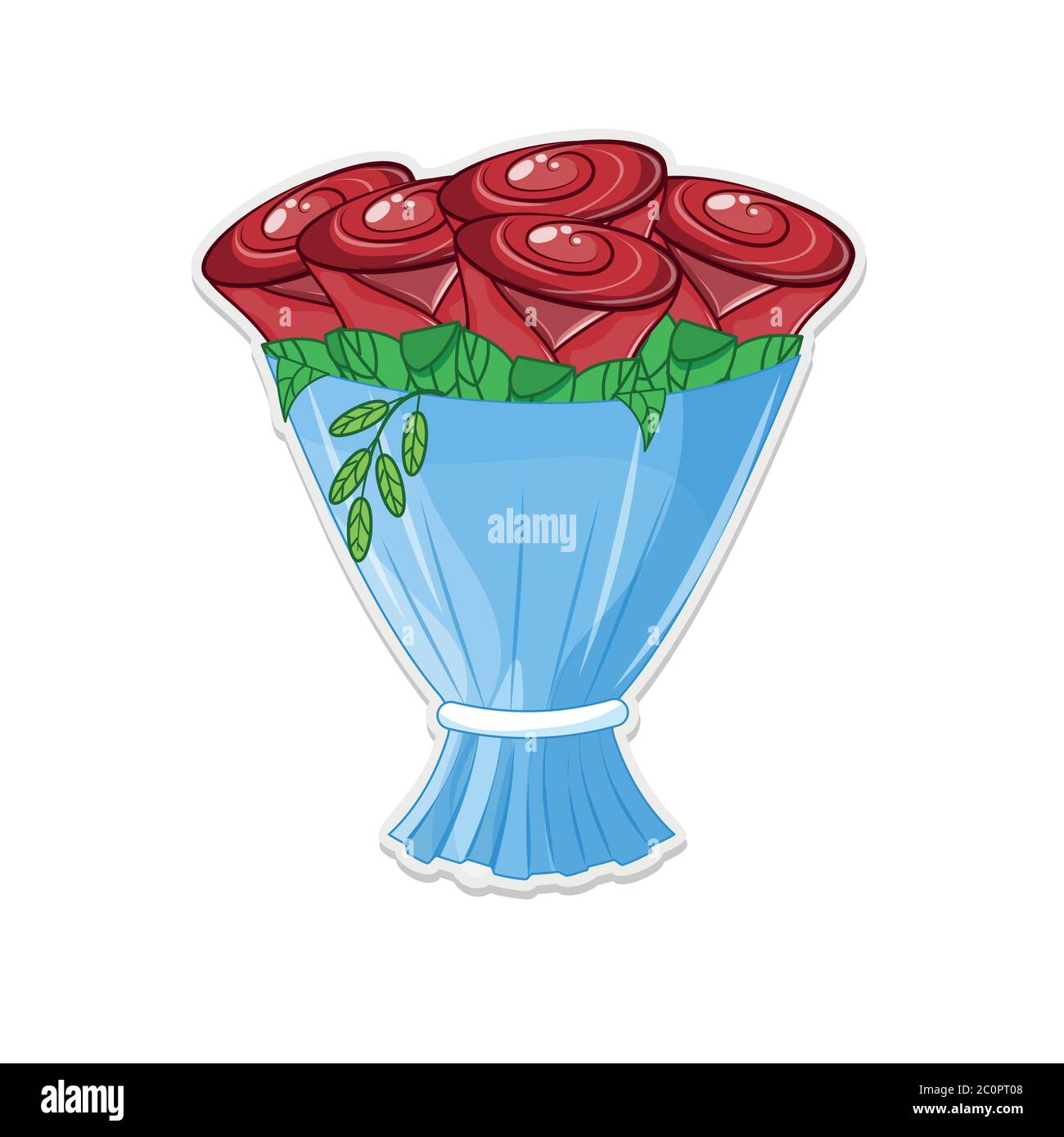 Schöner Strauß roter Rosen. Vektorgrafik. Stock Vektor