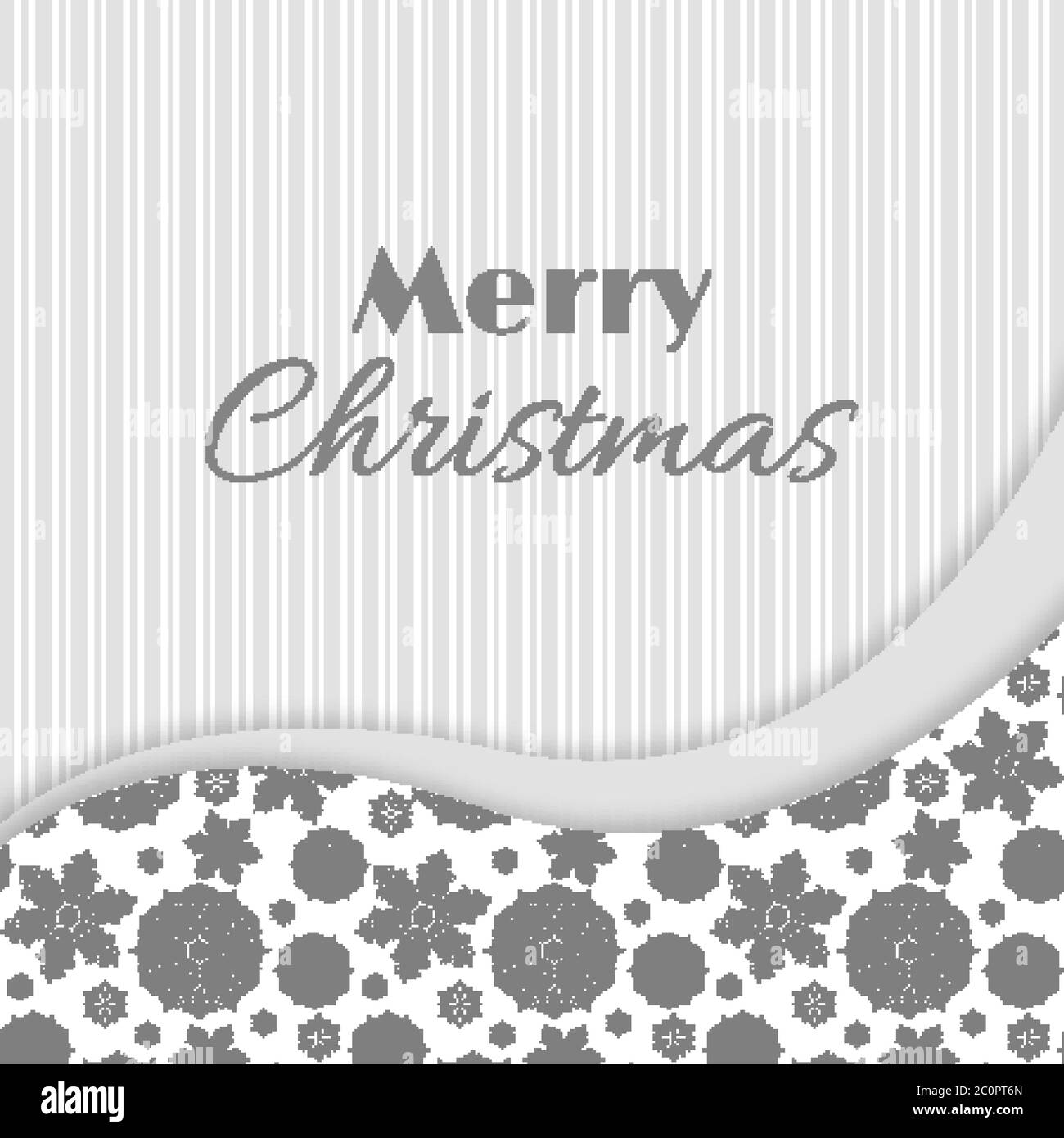 Weihnachten und Neujahr Gruß, Einladungskarte. Weiß und grau, Vintage dekorativen Stil. Vektorgrafik. Stock Vektor