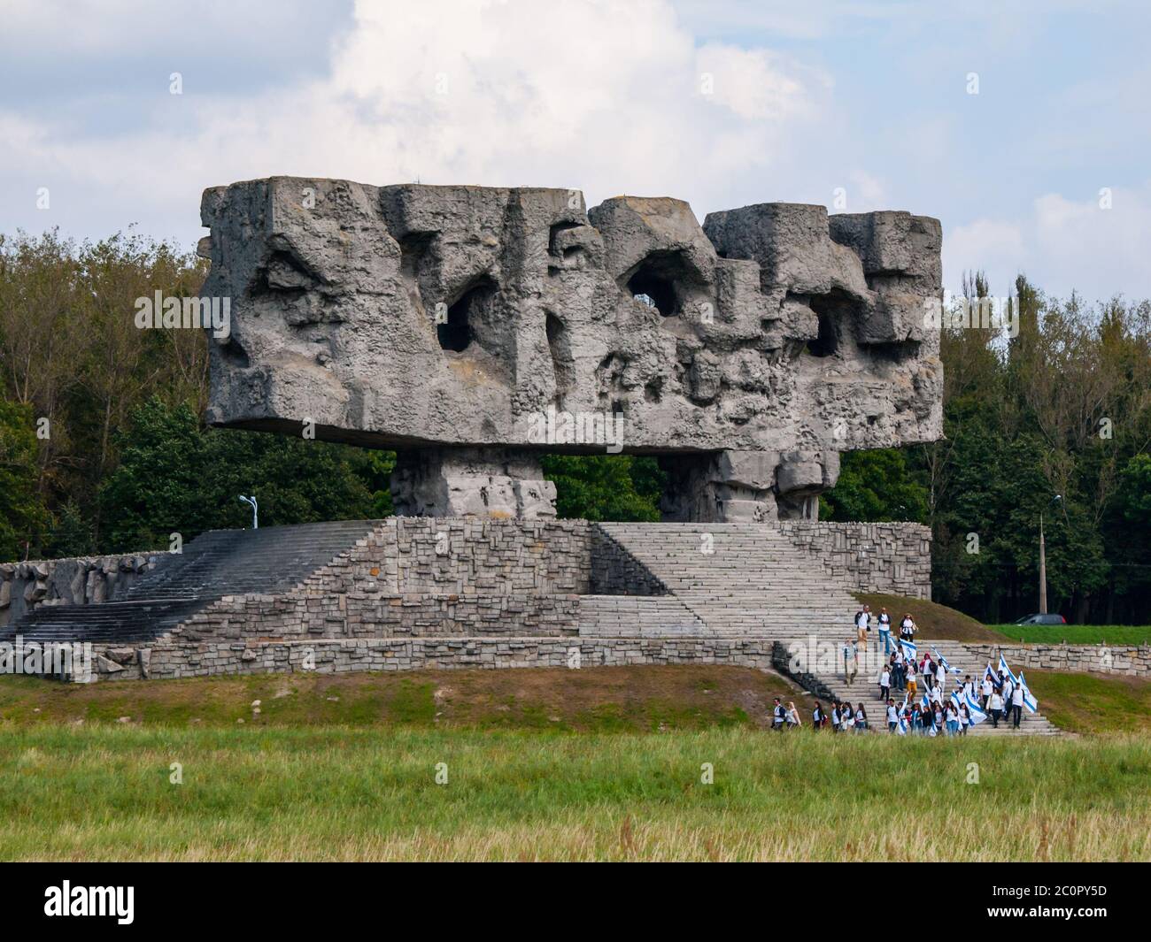 LUBLIN, POLEN - UM 2014: Denkmal im KZ Majdanek, das während der deutschen Besetzung Polens im Zweiten Weltkrieg in Lublin errichtet wurde Stockfoto