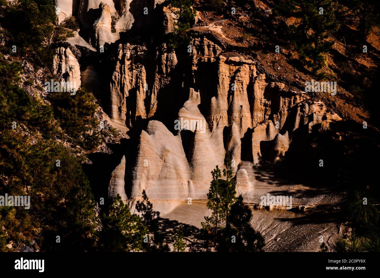 Fels-Formationen Paisaje Lunar Stockfoto