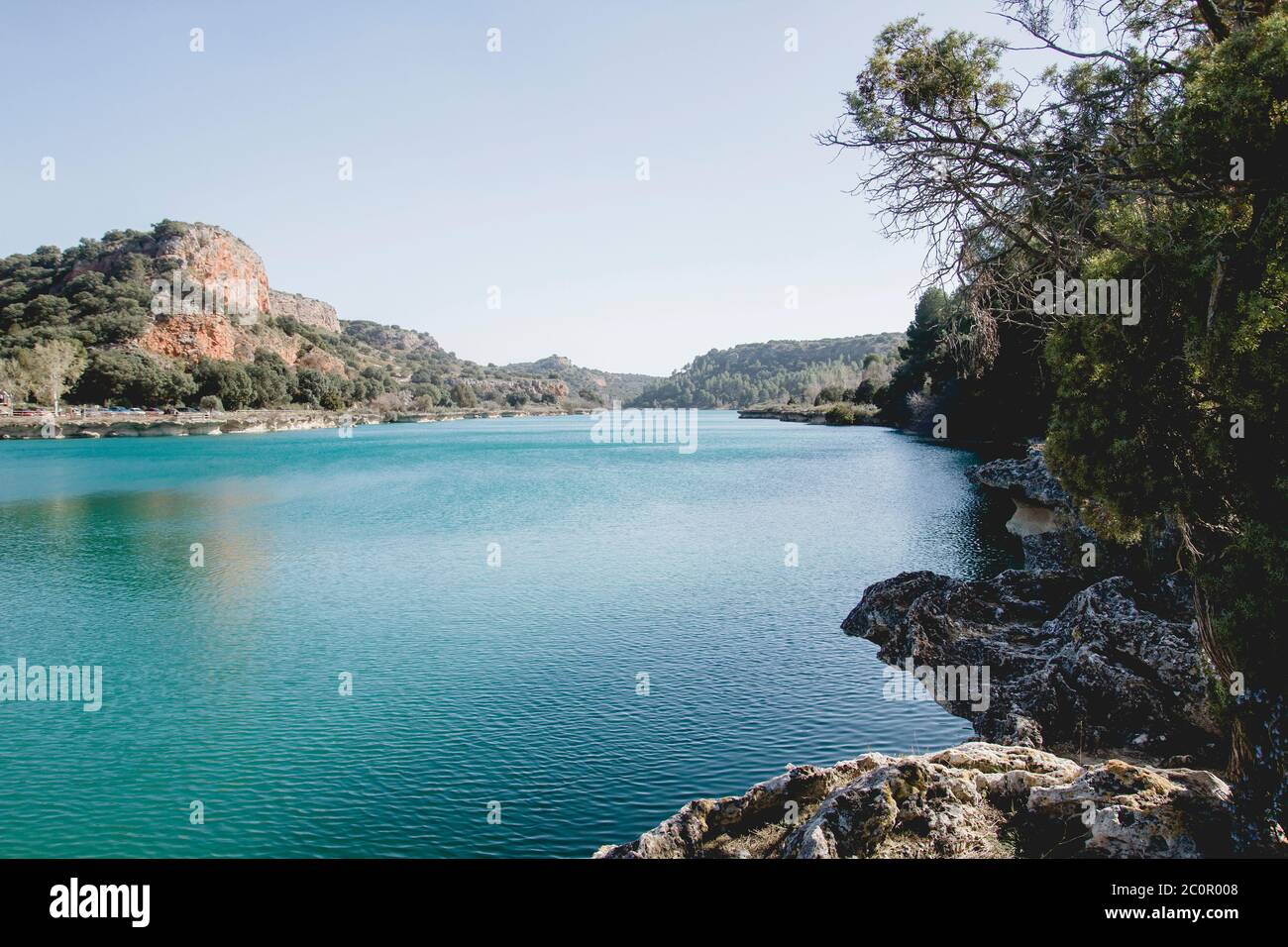 Landschaft im Naturpark Lagunas de Ruidera in Castilla-La Mancha, Spanien Stockfoto