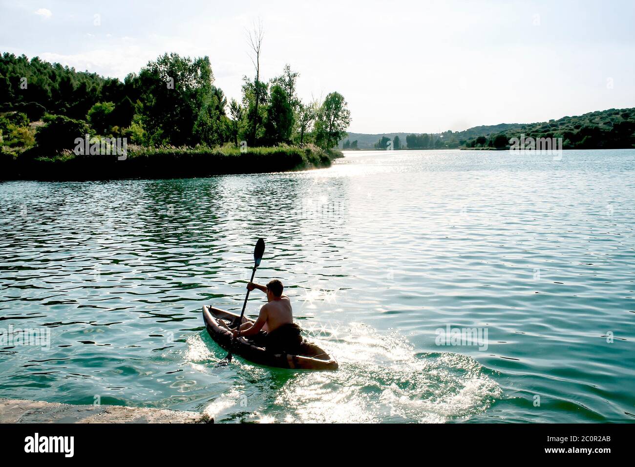 Landschaft im Naturpark Lagunas de Ruidera in Castilla-La Mancha, Spanien Stockfoto