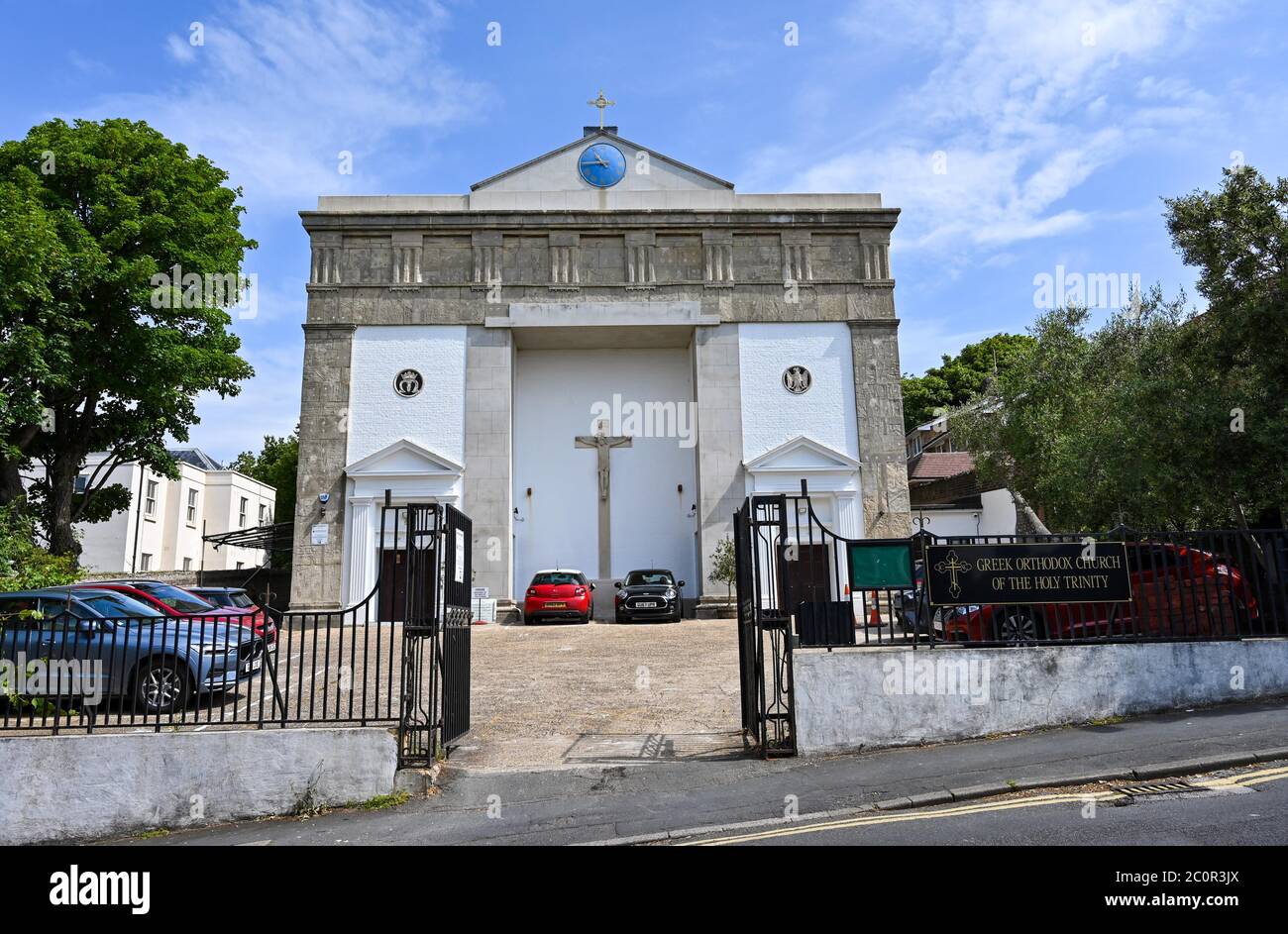 Die griechisch-orthodoxe Kirche der Heiligen Dreifaltigkeit in Brighton, Großbritannien Stockfoto Die griechisch-orthodoxe Kirche der Heiligen Dreifaltigkeit in Brighton, Großbritannien Stockfoto