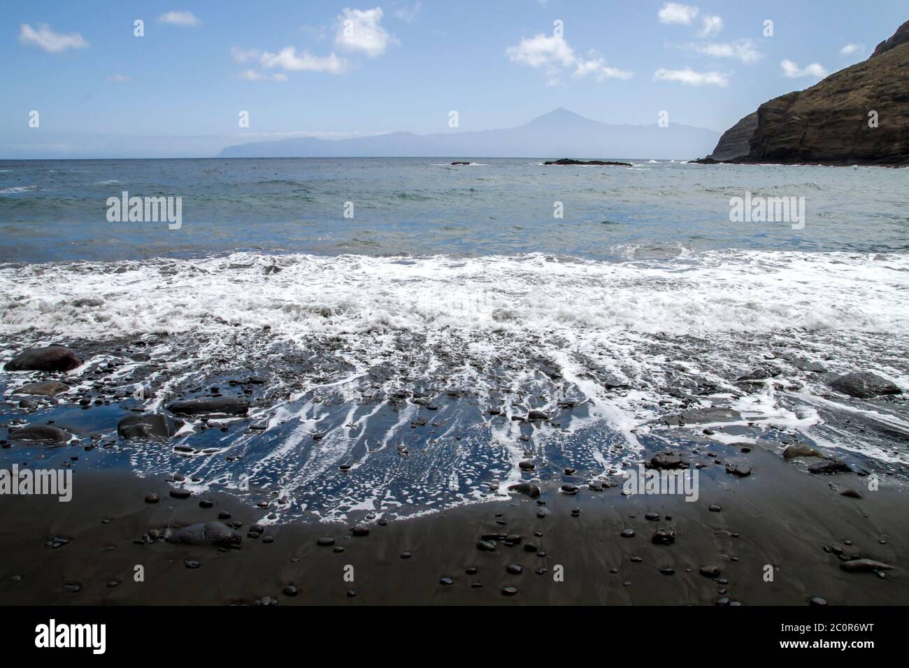 Playa la Caleta Strand in Hermigua, La Gomera, Kanarische Inseln, Spanien Stockfoto