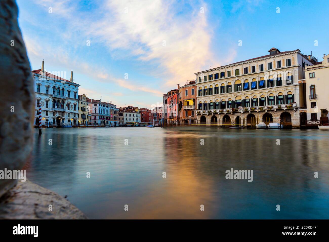 Canal Grande, Venedig bei Sonnenuntergang Stockfoto
