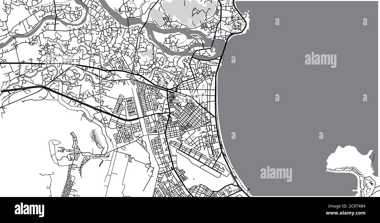 Stadtvektor Stadtplan von Nha trang, Vietnam Stock Vektor