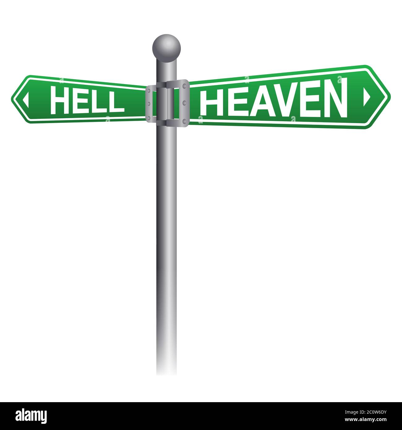 Himmel und Hölle Zeichen Konzept Stockfoto