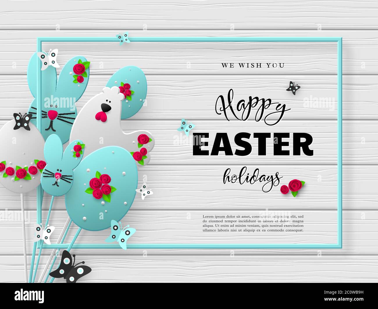 Frohe Ostern Urlaub Design. Stock Vektor
