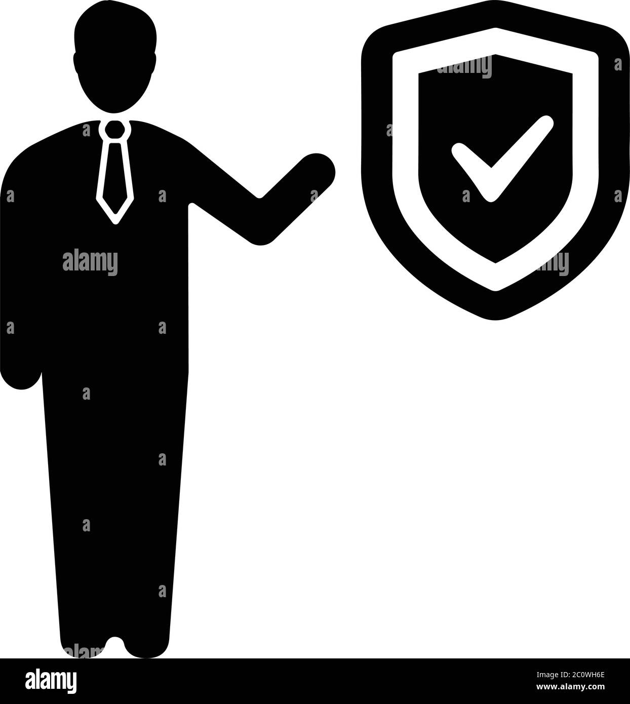 Schönes, sorgfältig gestaltetes Business Protection Shield Icon. Stock Vektor