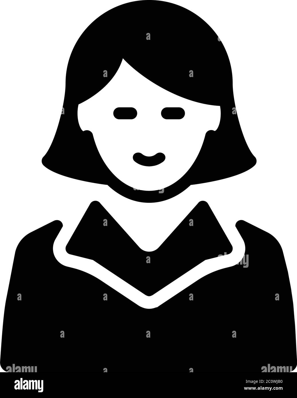 Pixel Perfect Business Frau oder weibliche Avatar Symbol, Dame an der Rezeption für kommerzielle, Printmedien, Web oder jede Art von Design-Projekten. Stock Vektor