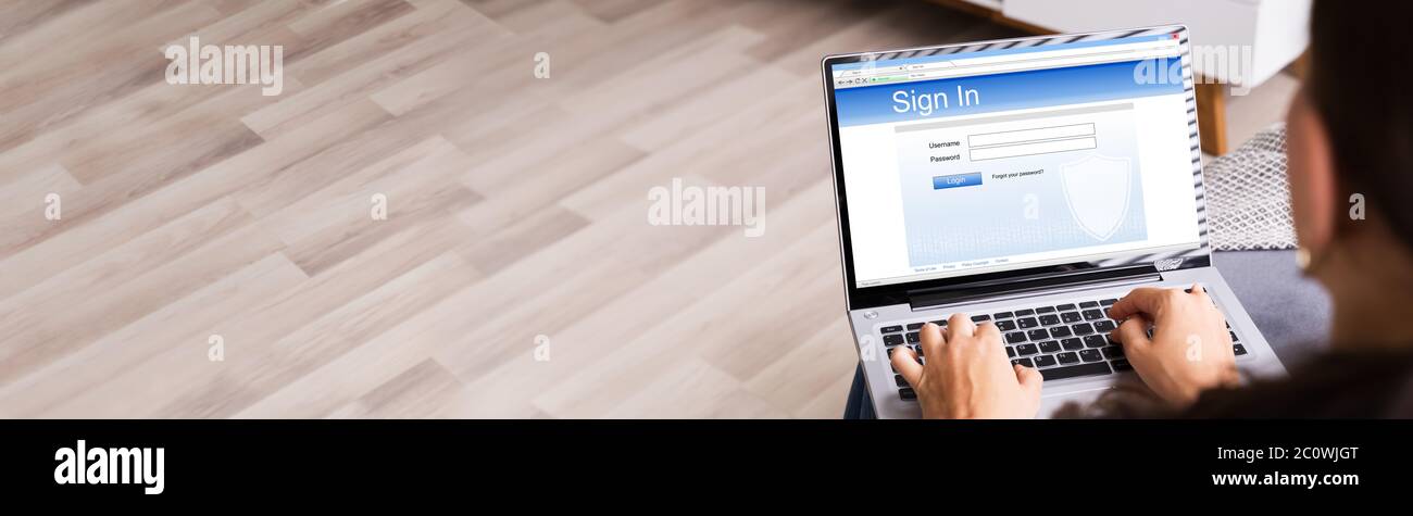 Registrierungsformular Auf Der Website Mit Passwort Und Login Stockfoto